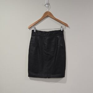 Retro 90's Danier Black Mini Leather Skirt